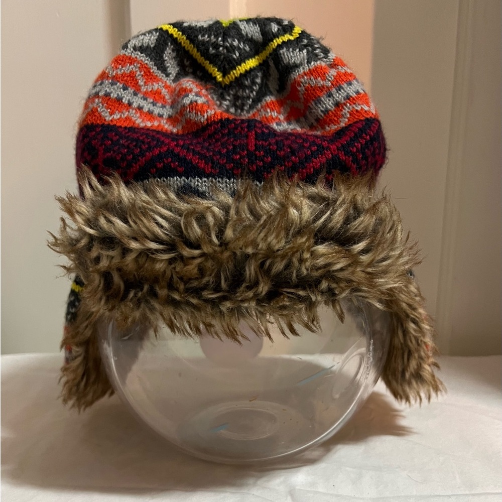 BOY’S FUR TRIMMED, FLEECE LINED HAT GAP-KIDS SIZE S/M